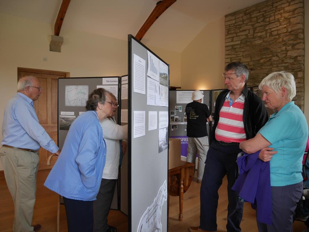 Visitors at the Sinderhope exhibition on the lead carriers on 29th June